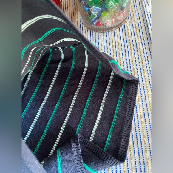 Amour Vert Chrissy Navy Striped Dress Sleeveless Sz Small NWT - Picture 7 of 7